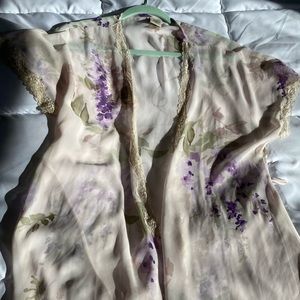 in bloom coquette satin laced robe